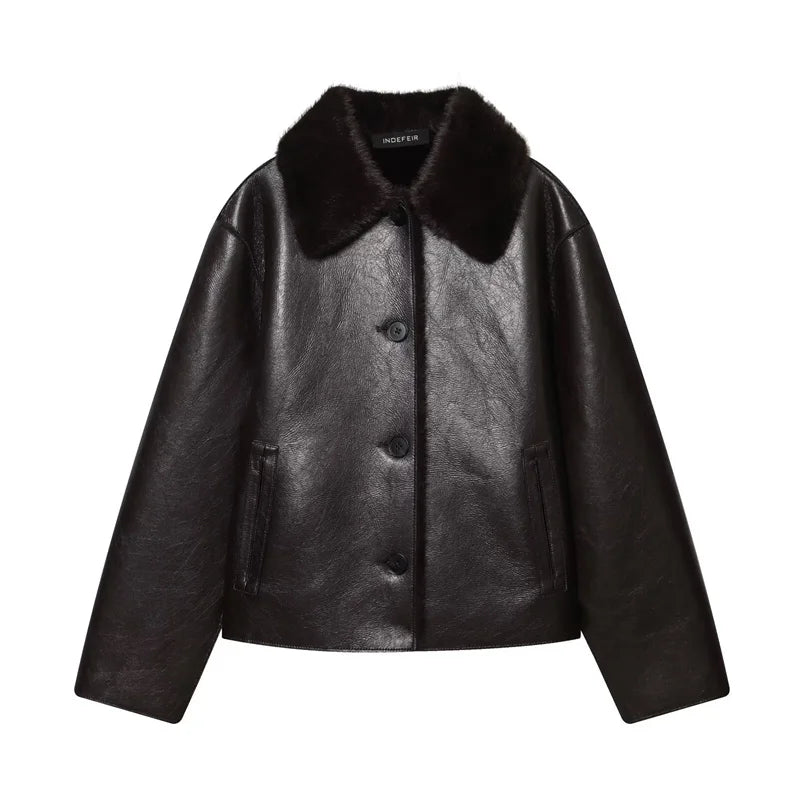 Reversible Faux Leather Jacket
