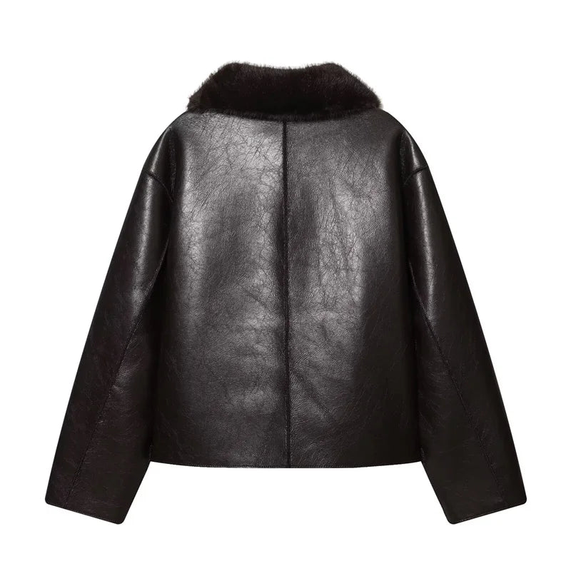 Reversible Faux Leather Jacket